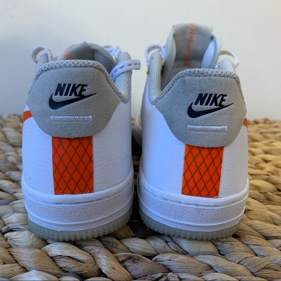 Nike Air Force 1 07 LV8 ‘Orange Swoosh’ Toddler Sneakers, Size 1.5Y - Picture 4 of 10
